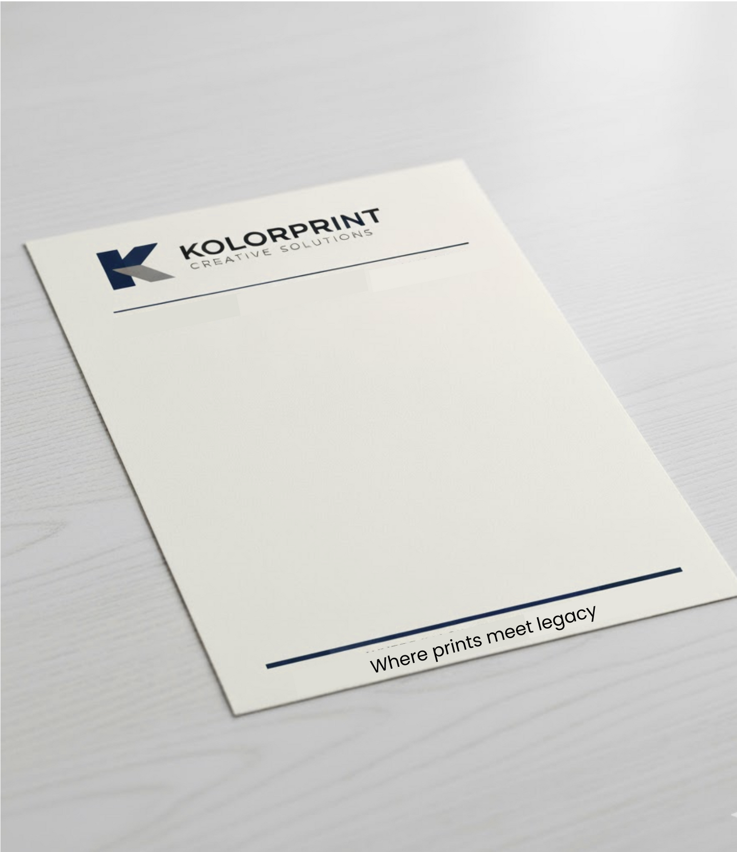 Kolorprint letterhead on a gray background