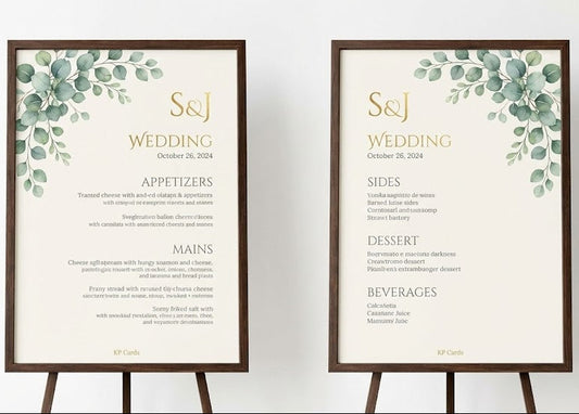 Wedding Menus