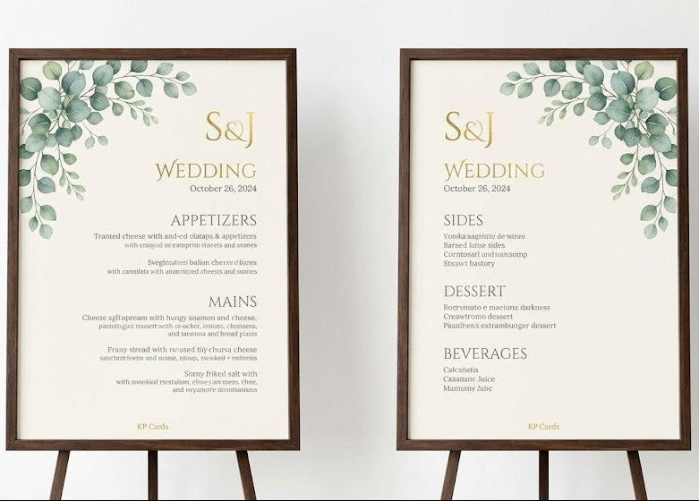 Wedding Menus